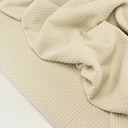 Бавовняне піке "Плетінка" 240 см бежевого кольору № HSR-04