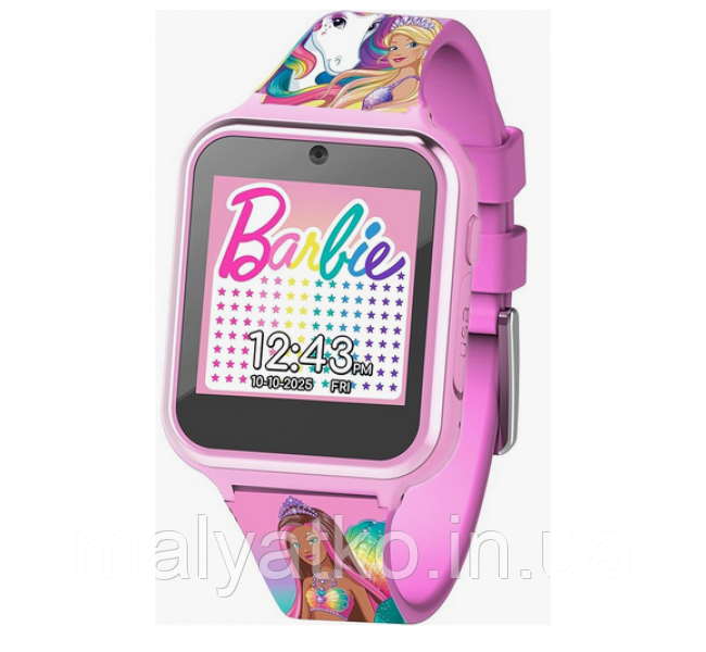 Дитячий розумий годинник Барбі Accutime Barbie Educational Learning Touchscreen Kids Smart Watch, фото 1