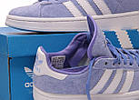 Жіночі кросівки Adidas Campus 80s South Park Towelie весна-осінь замшеві повсякденні (блакитні). Живе фото. Адідас кампус, фото 2
