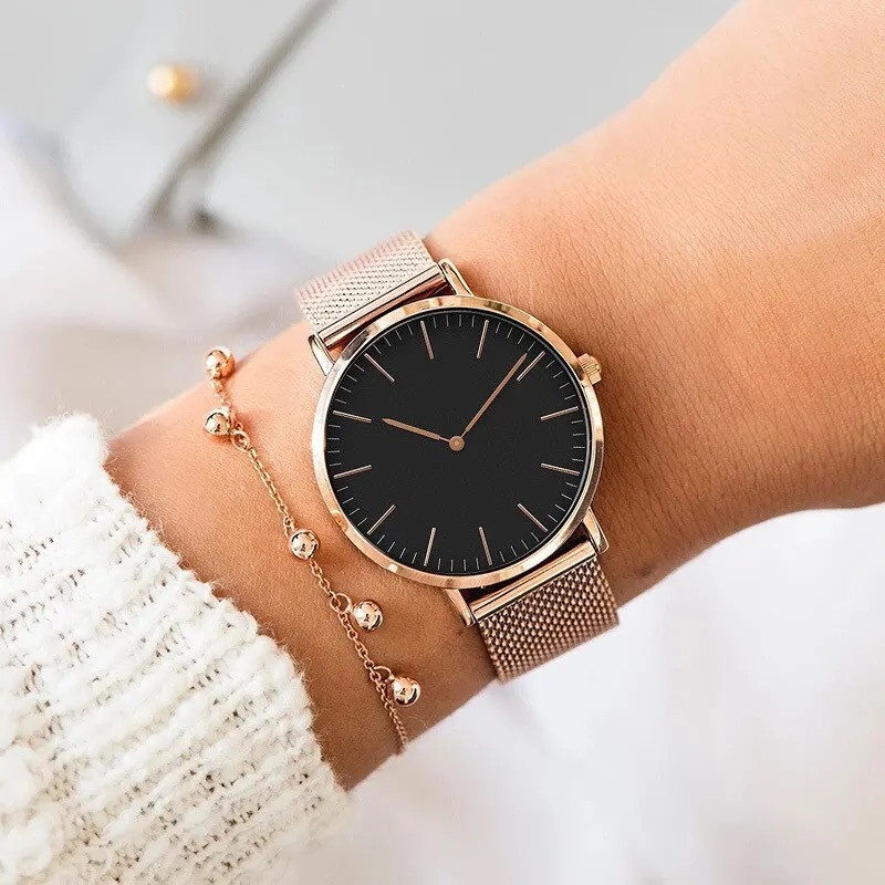 Жіночий годинник Geneva Classic steel watch рожеве золото