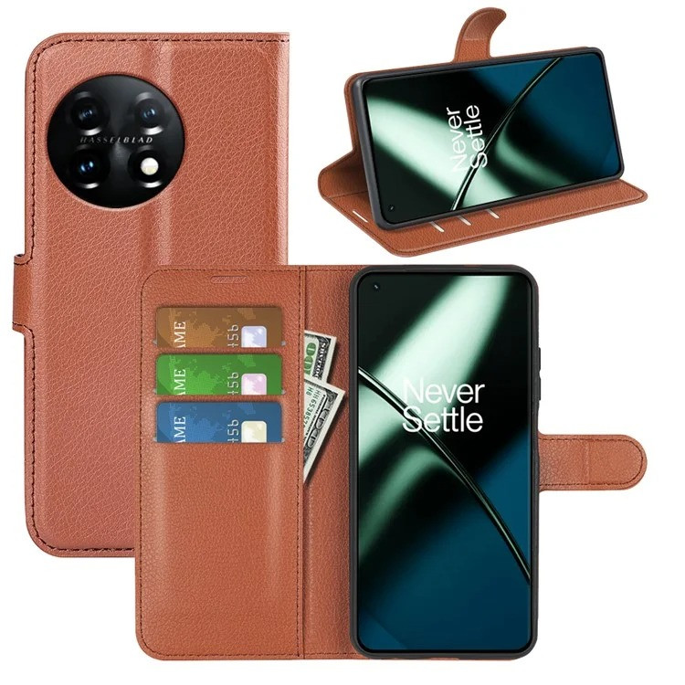 Чохол-книжка Litchie Wallet для OnePlus 11 Brown, фото 1