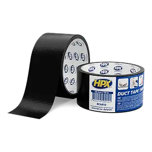 HPX Duct Tape Universal 1900 - 48мм х 10м - армована клейка стрічка, сантехнічний скотч, чорна