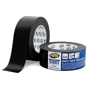 HPX Duct Tape Universal 1900 - 48мм х 50м - армована клейка стрічка, сантехнічний скотч, чорна