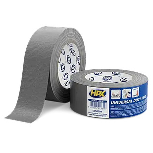 HPX Duct Tape Universal 1900 - 48мм х 50м - армована клейка стрічка, сантехнічний скотч, срібляста