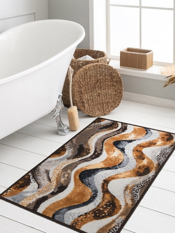 Килимок у ванну кімнату MAC Carpet Taba 329В 40х60 см Сірий+Коричневий