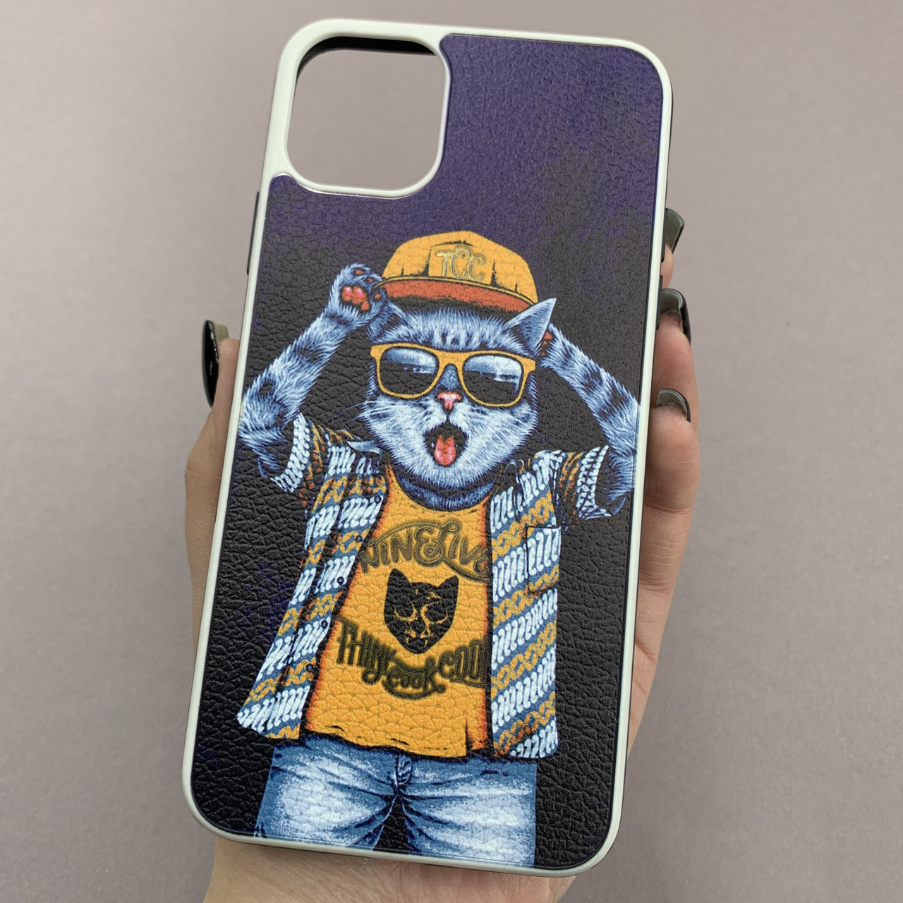 Чохол Apple iPhone 11 Pro Max щільний з принтом з котом чохол на телефон айфон 11 про макс чорний pul