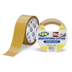 Універсальна - 38мм х 10м - для гладких поверхень, двостороння клейка стрічка HPX