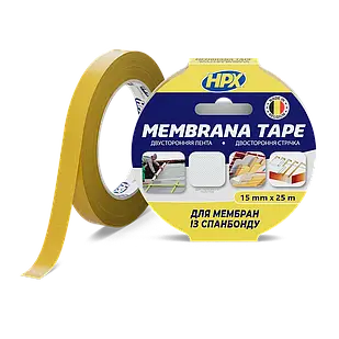 MEMBRANA TAPE - 15мм x 25м - для мембран та нетканих полотен, прозора двостороння стрічка