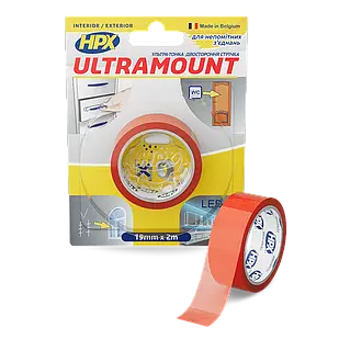 ULTRA MOUNT - 19мм x 2м - ультра-тонка прозора монтажна стрічка для непомітних з'єднань