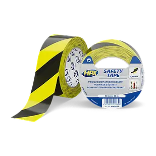 Safety Tape - 50мм х 33м, жовто-чорна - самоклеюча стрічка безпеки НРХ для розмітки
