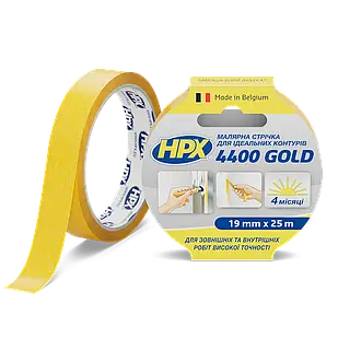 HPX 4400 GOLD - 19мм x 25м - малярська стрічка  для зовнішнього застосування та чітких контурів