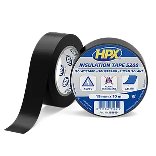 HPX 5200 - 19мм x 10м, чорна - професійна ізоляційна стрічка