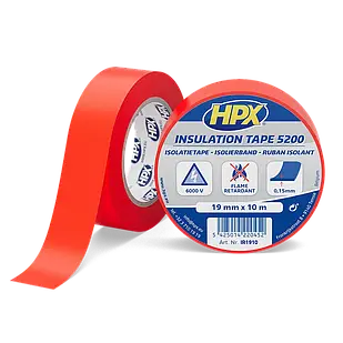 HPX 5200 - 19мм x 10м, червона - професійна ізоляційна стрічка