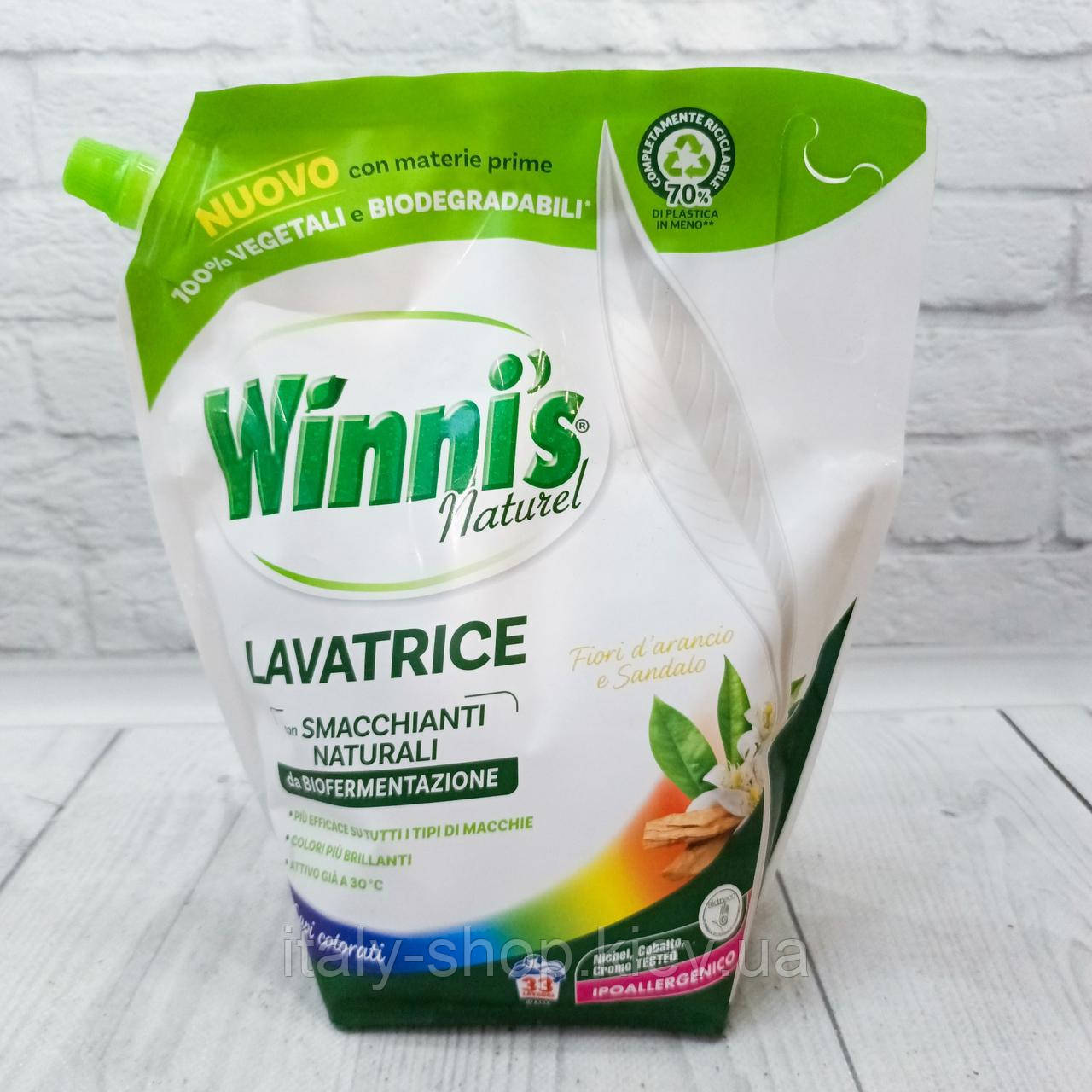 Рідкий засіб для прання кольорової білизни ..Winni's Naturel fiori d'arancio e sandalo 1,485 л Італія