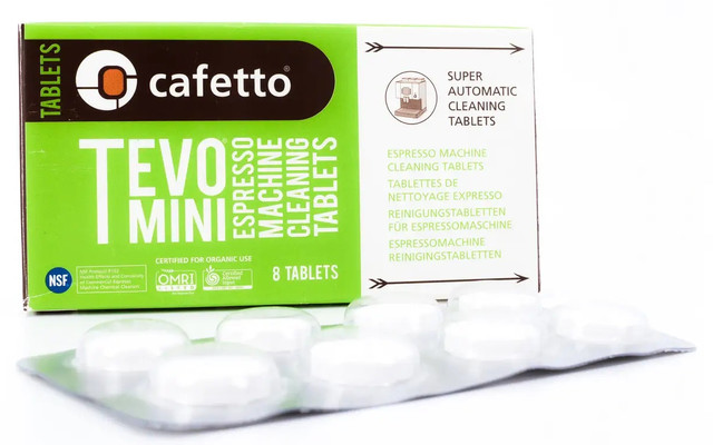 Таблетки Cafetto TEVO Mini Blister Pack 8 шт. для чищення кавомашини Органічний