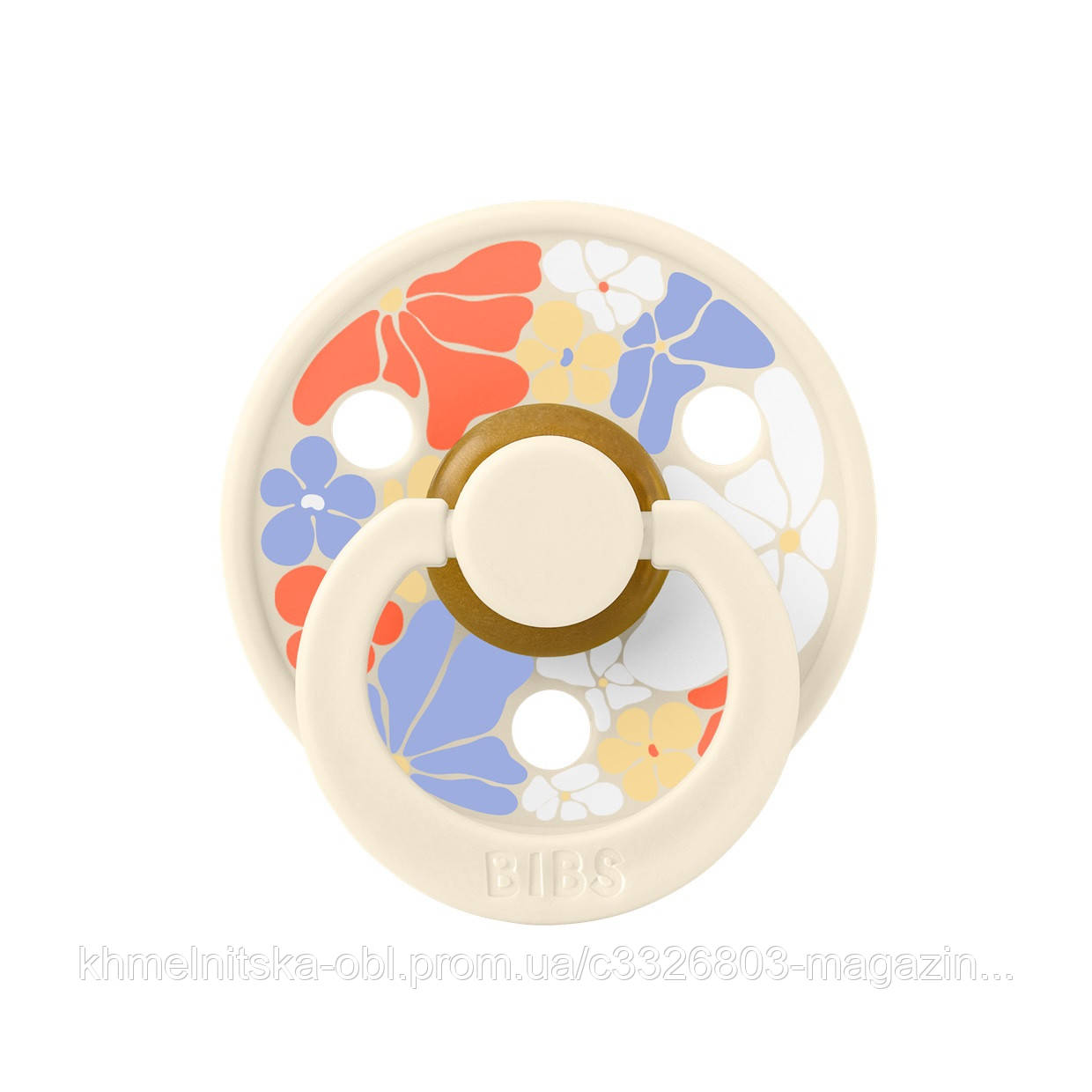 Пустушка Studio Colour Latex Round (кругла) Flower Child – Ivory - 6-18 міс., фото 1