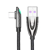 Кабель кутовий 90 градусів для швидкої зарядки телефону смартфона 3A USB-Type-C 1м зарядний провід шнур N2A