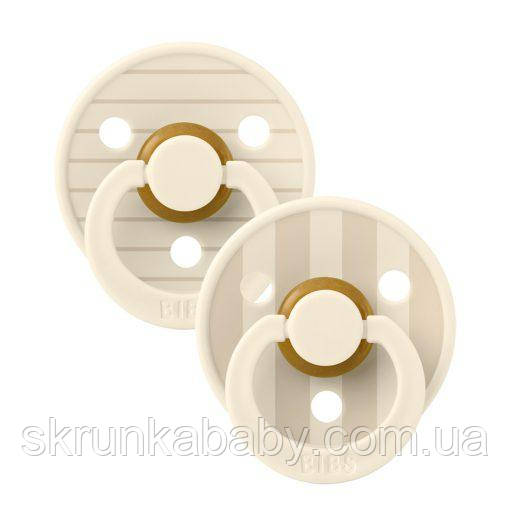 Пустушка Studio Colour Latex Round (кругла) Pin – Ivory / Vanilla Mix (2 в упаковці) - 6-18 міс., фото 1