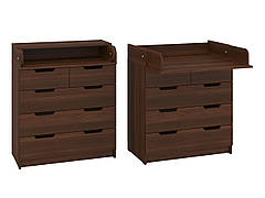 Пеленальний комод К-3+3 Пехотин горіх