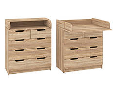 Пеленальний комод К-3+3 Пехотин дуб сонома