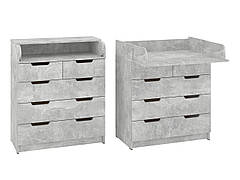 Пеленальний комод К-3+3 Пехотин бетон