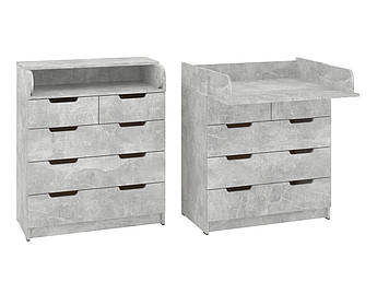 Пеленальний комод К-3+3 Пехотин бетон