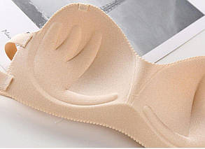 Бюстгальтер Анжеліка з регульованою спинкою, Безшовний гладкий бюстгальтер пуш ап, Бюстгальтер в стилі бандо Бежевий, 75В