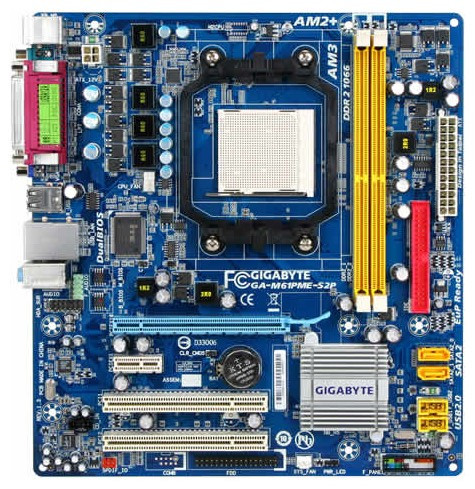 Плата AMD sAM2 AM3 GIGABYTE GA-M61PME-S2P Розуміє 2-6 ЯДЕРНІ ПРОЦИ X2-X6 до PHENOM II X6 1060