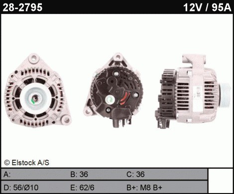 Генератор CA1155, 14V-70A, аналог CA1065, на Citroen Berlingo, Peugeot 406, Boxer, Expert, Fiat Scudo - фото 2 - id-p2673916