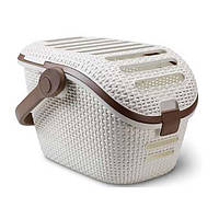 Кошик-переноска для тварин Curver 00616, пластикова, з ручкою та вентиляцією, кремова