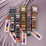 Жіночий класичний наручний годинник квадратний Skmei 1388GD Gold золото з металевим браслетом, фото 6