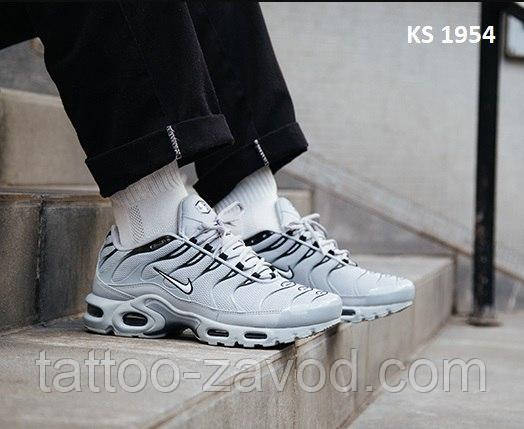 Кросівки чоловічі сірі шкіра текстиль 42 43 44 45 45 Nike Air Max Plus Wolf Grey