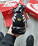 Кросівки чоловічі чорно-білі текстиль 42 43 44 Nike Air TN Max Plus White Black, фото 5