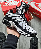 Кросівки чоловічі чорно-білі текстиль 42 43 44 Nike Air TN Max Plus White Black, фото 6