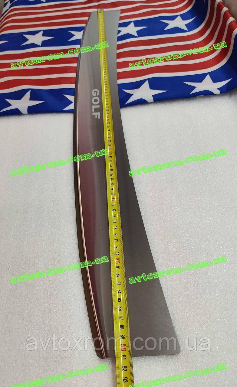 Накладка на Бампер з загибом Volkswagen E-GOLF VII 5D *2012+2020р Фольксваген Е-Гольф 7 Хетчбек Преміум Нержавійка, фото 1