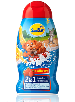 Шампунь-гель SauBаr 2in1 Полуниця 250 ml.