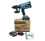 Пістолет-фарбопульт із двома акумуляторами Makita Пульверизатор побутовий для фарби, фото 3