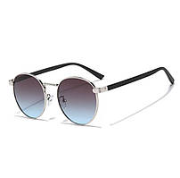 Сонцезахисні окуляри в круглій оправі сріблястої