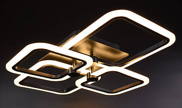 Люстра світлодіодна стельова LED світильник для квартири на стелю лед з пультом 25996 Чорний 10х50х60 см. ID 4044047, фото 4
