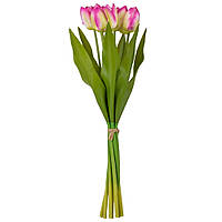 Букет штучних тюльпанів "Чарки" рожевого кольору 40 см (7 шт.)