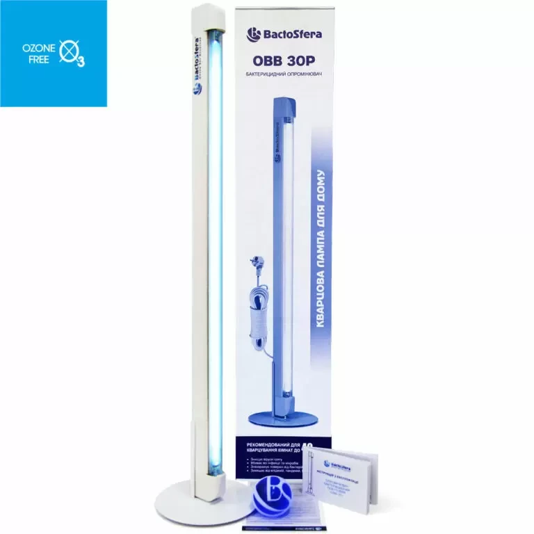 БАКТЕРИЦИДНИЙ ОПРОМІНЮВАЧ BactoSfera OBB 30P OZONE FREE до 40 м²