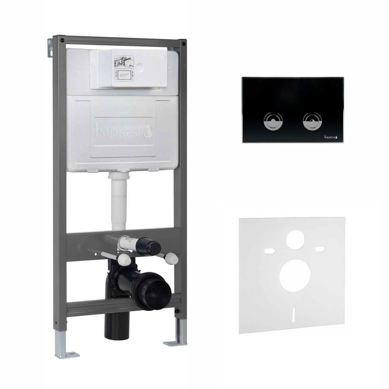 Інсталяція для унітазу IMPRESE з кнопкою чорна 218695 i1613, фото 1