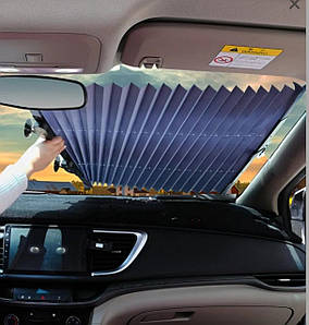 Сонцезахисні шторка-жалюзі на присосках на лобове скло автомобіля 120 х 45 см