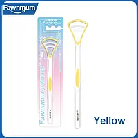 Щітка скребок для язика Fawnmum Yellow. Очисник язика. Догляд за язиком. Скребок для язика