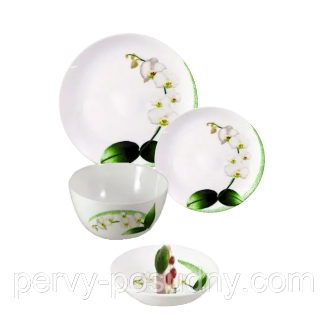 Столовий сервіз Diwali White Orchid 19 предметів Luminarc P9741