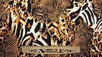Тканина Шовк-Сатін колір чорно-коричневий "Тигр, леопард, пітон"