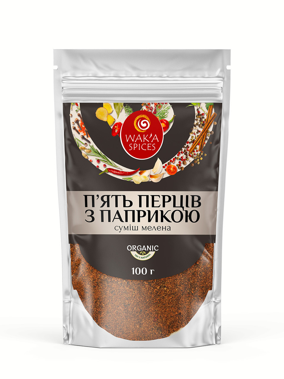 Суміш П'ять перців з паприкою мелена TM WAKA, 100г