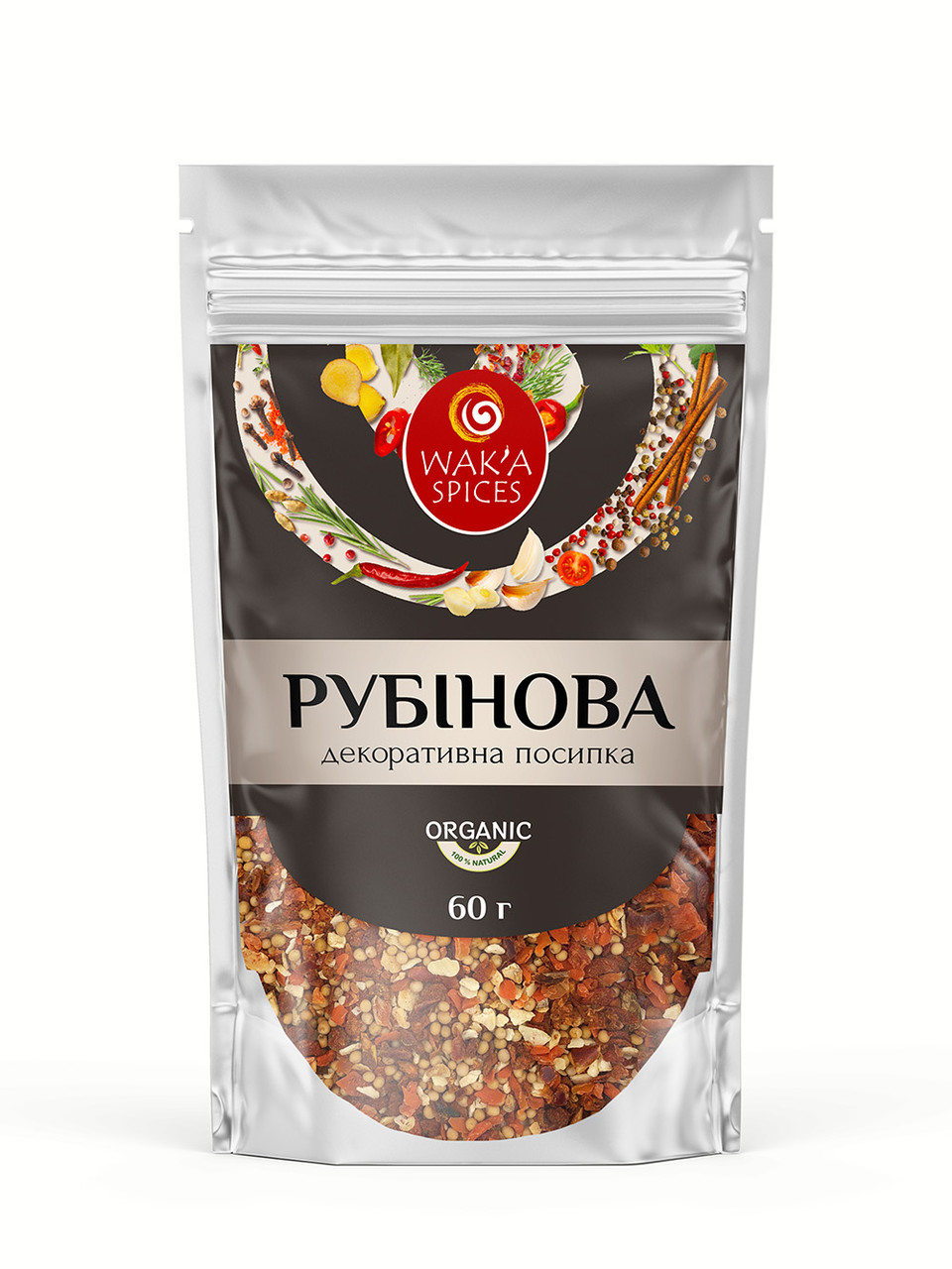 Декоративна посипка "Рубінова" TM WAKA, 60г