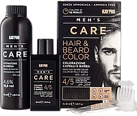 Набір для волосся й бороди KayPro MEN'S CARE (фарба + окислювач) Темно-каштановий набір