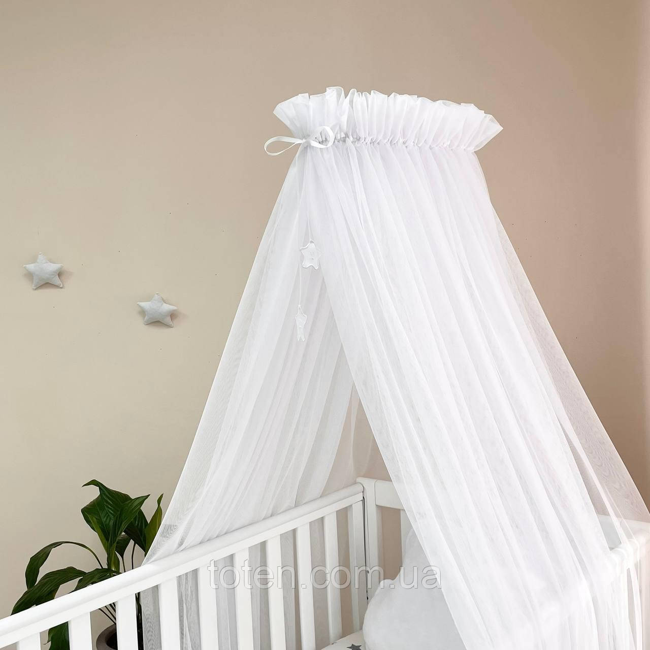 Балдахін Універсальний із зірочками ХL білий топ, фото 1